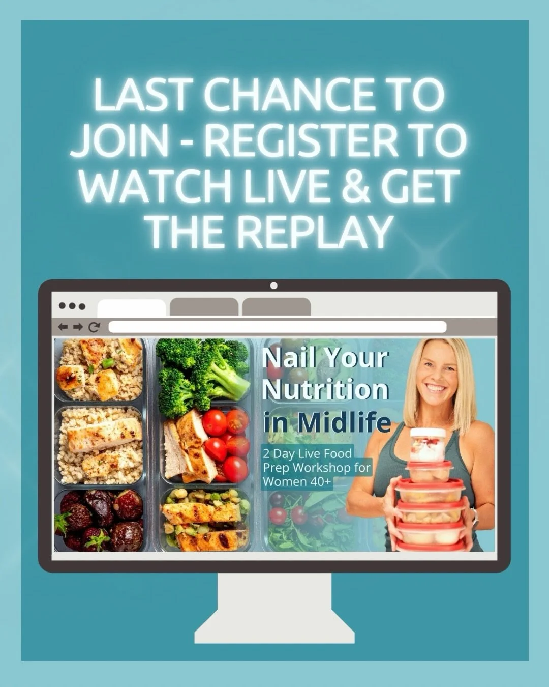 What if the reason nothing has stuck isn&rsquo;t you - what if it&rsquo;s the strategy or lack-there-of?

That&rsquo;s exactly what I&rsquo;m covering in my free 2-day workshop, Nail Your Nutrition In Midlife, and registration closes soon.

Every tim