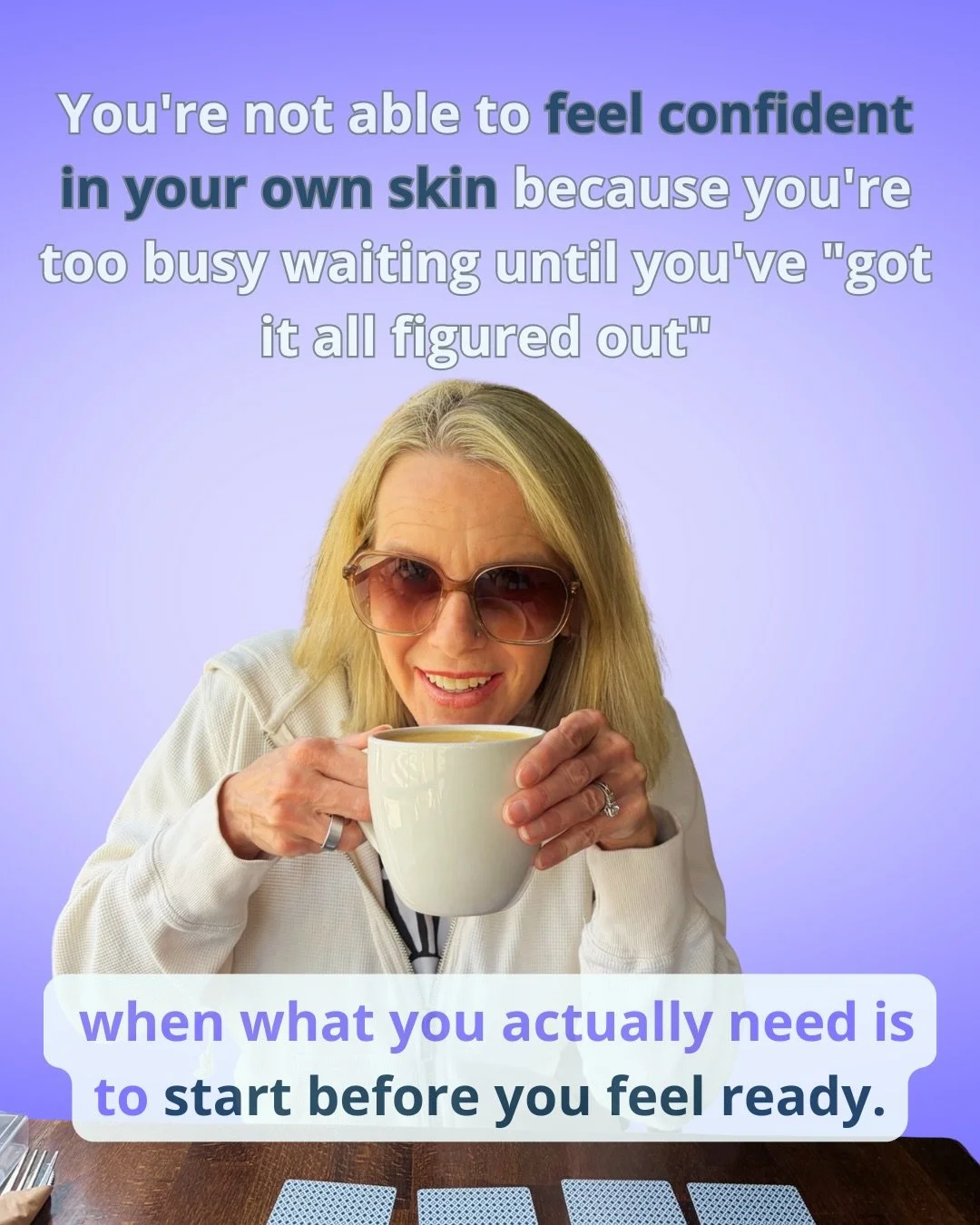 I think one of the biggest lies women believe is this:

&ldquo;I&rsquo;ll finally feel confident when&hellip;&rdquo;

When I lose the weight.
When I fit back into those jeans.
When I stop emotional eating.
When I can stick to a workout routine.
When 