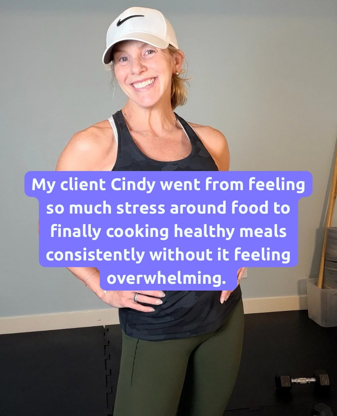 Cindy now has breakfast ready to go each morning. She is cooking fresh dinners most nights now - and it&rsquo;s not stressing her the heck out anymore. She&rsquo;s planning ahead and prepping lunches too. She&rsquo;s fueling herself more intentionall