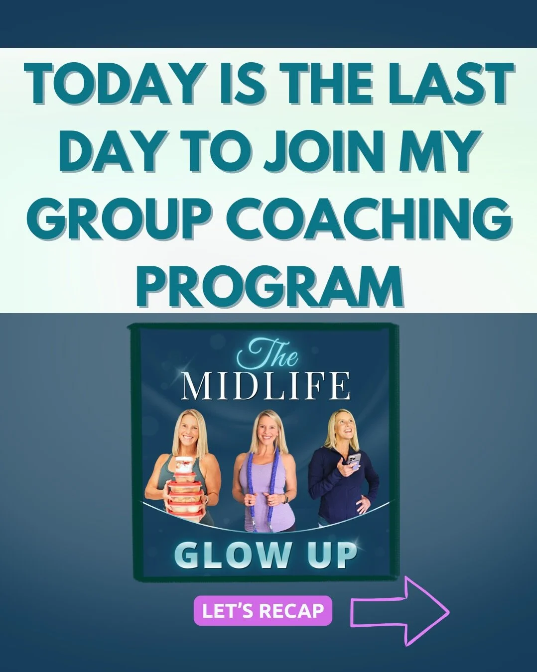 If you&rsquo;ve been thinking about joining The Midlife Glow Up, today is the day to decide. 💛

Doors close TONIGHT.

The Midlife Glow Up is my 8-week group coaching program for women 40+ who are ready to prioritize themselves and stop spinning thei
