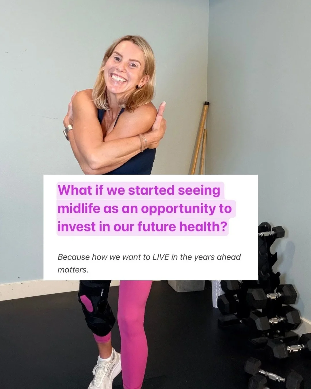 Who decided midlife was when we were supposed to start slowing down? What if this is actually one of the BEST times to invest in our future health? 💜

I&rsquo;ve spent over 30 years helping women get stronger and healthier, and one thing I&rsquo;ve 