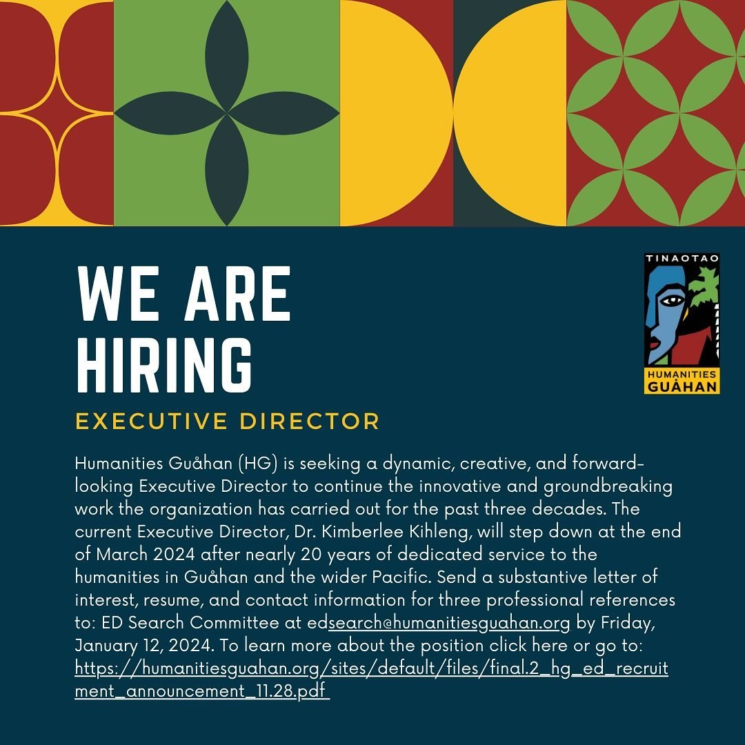 📝🇬🇺Our office is seeking a dynamic, creative, and forward-looking Executive Director to continue the innovative and groundbreaking work the organization has carried out for the past three decades to fulfill its missions to foster community engagem