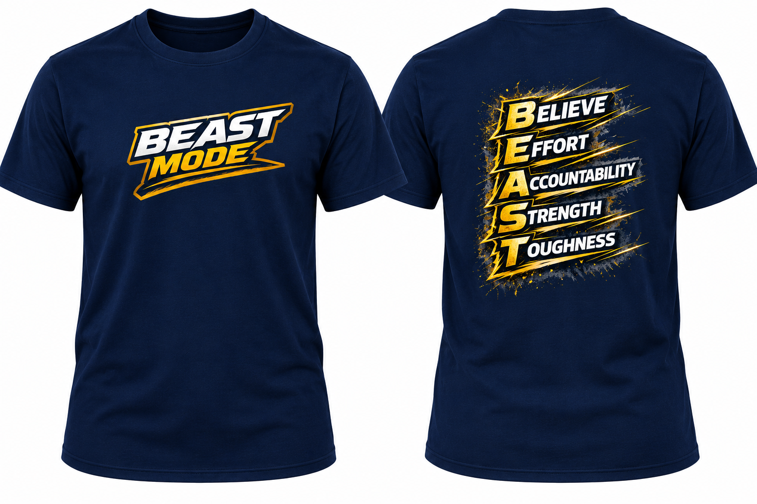 BEAST MODE Graphic T-Shirt – Navy Blue