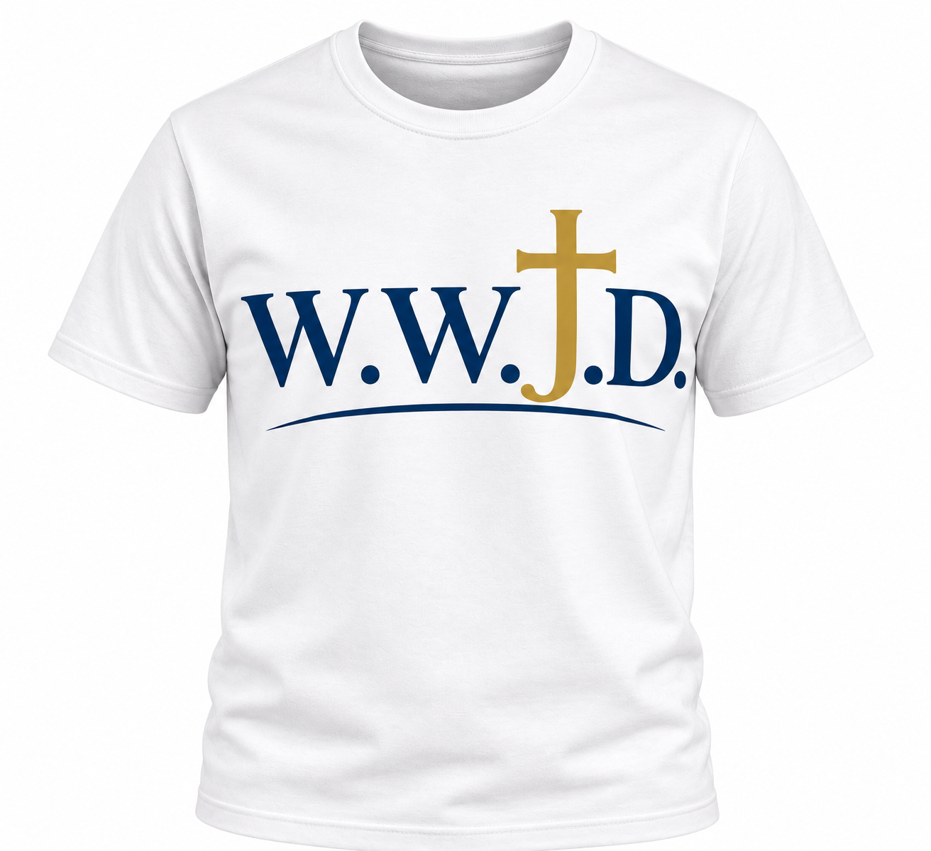 White T-Shirt with W.W.J.D. Cross Graphic.png