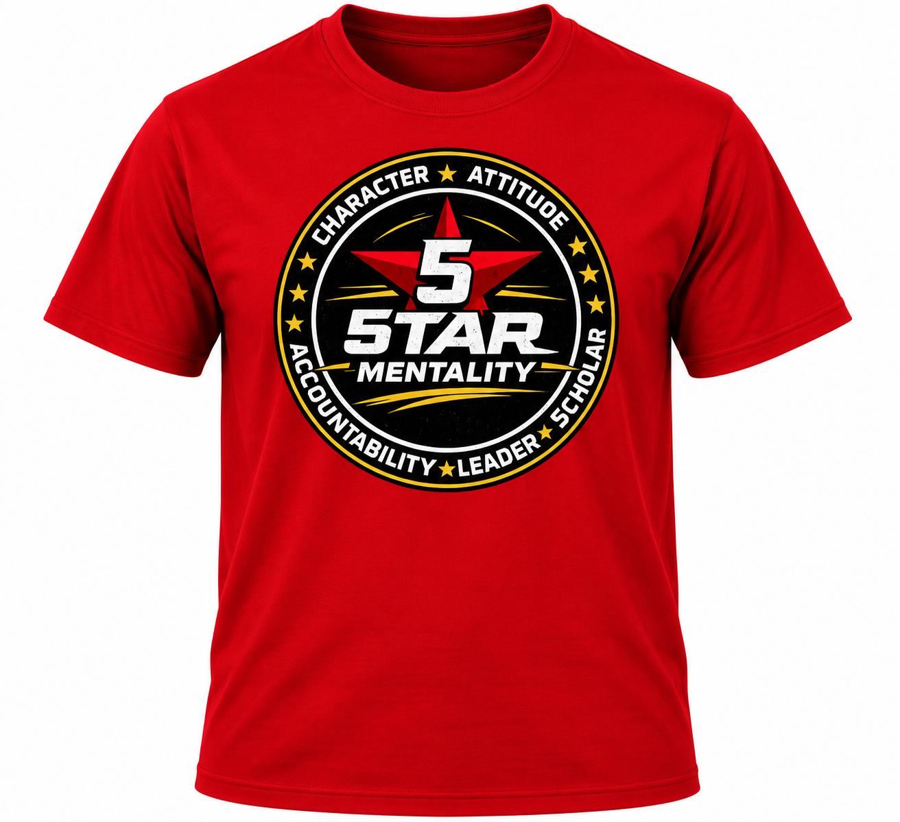 5 Star Mentality Graphic T-Shirt – Red