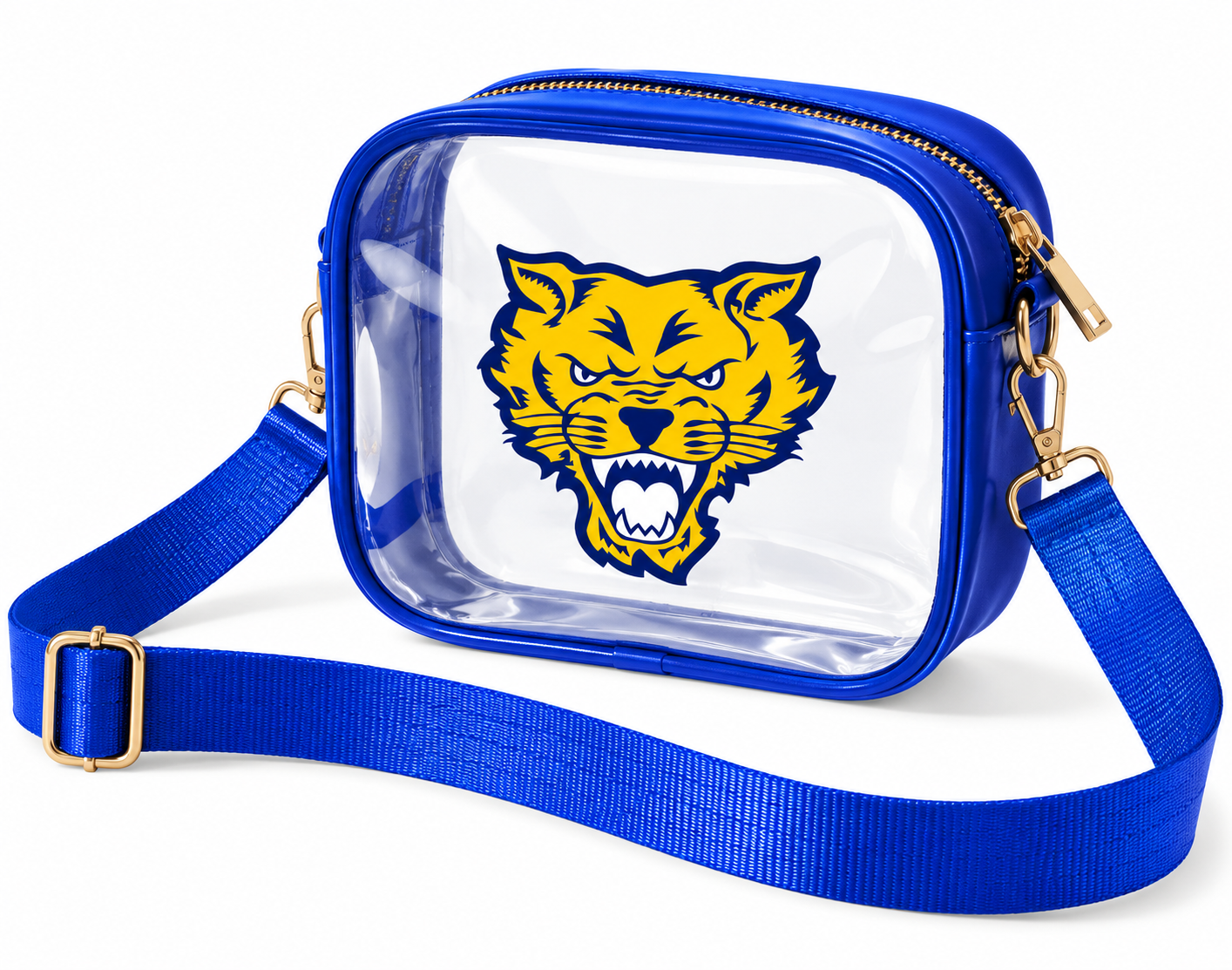 Clear Royal Blue Wildcat Crossbody Bag.png