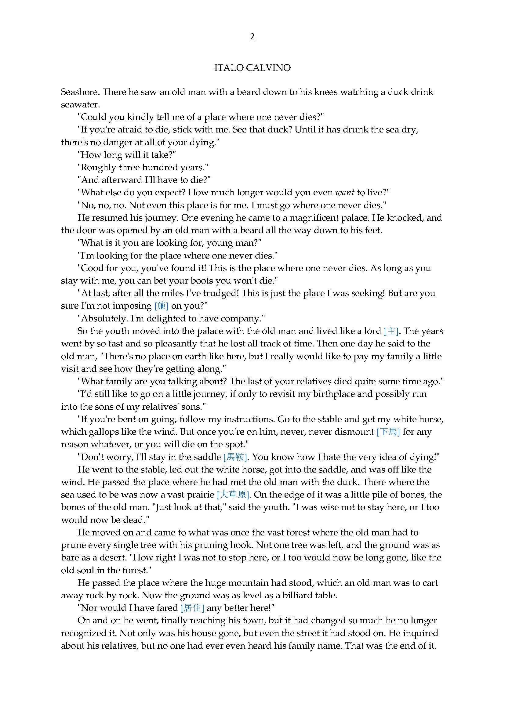 Short stories, Italo Calvino, The Land Where Nobody Dies_Page_2.jpg