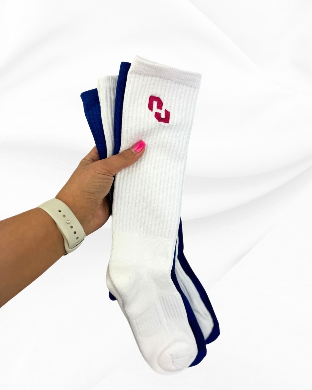 Elevate any of our sock styles with a custom embroidered logo! 🧵✨ 

Opt for a sleek one-color design for maximum impact! Though the minimum order quantity (MOQ) is 250, these sock styles are flying off the shelves. Treat your clients to a pair of cu