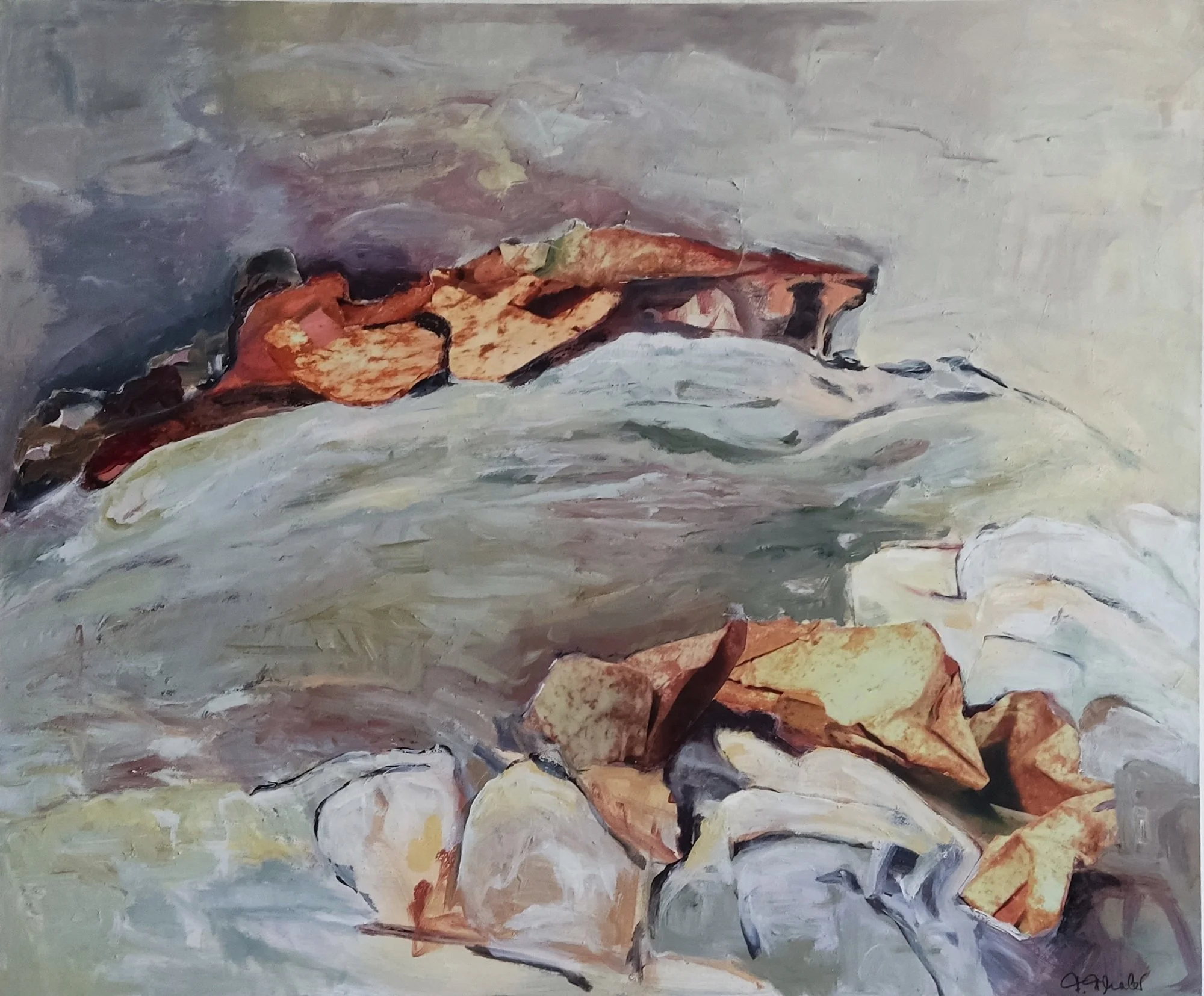 Friederike Thaler, Acryl + Foto auf Leinwand, 120 x 100 cm (Nr.45)