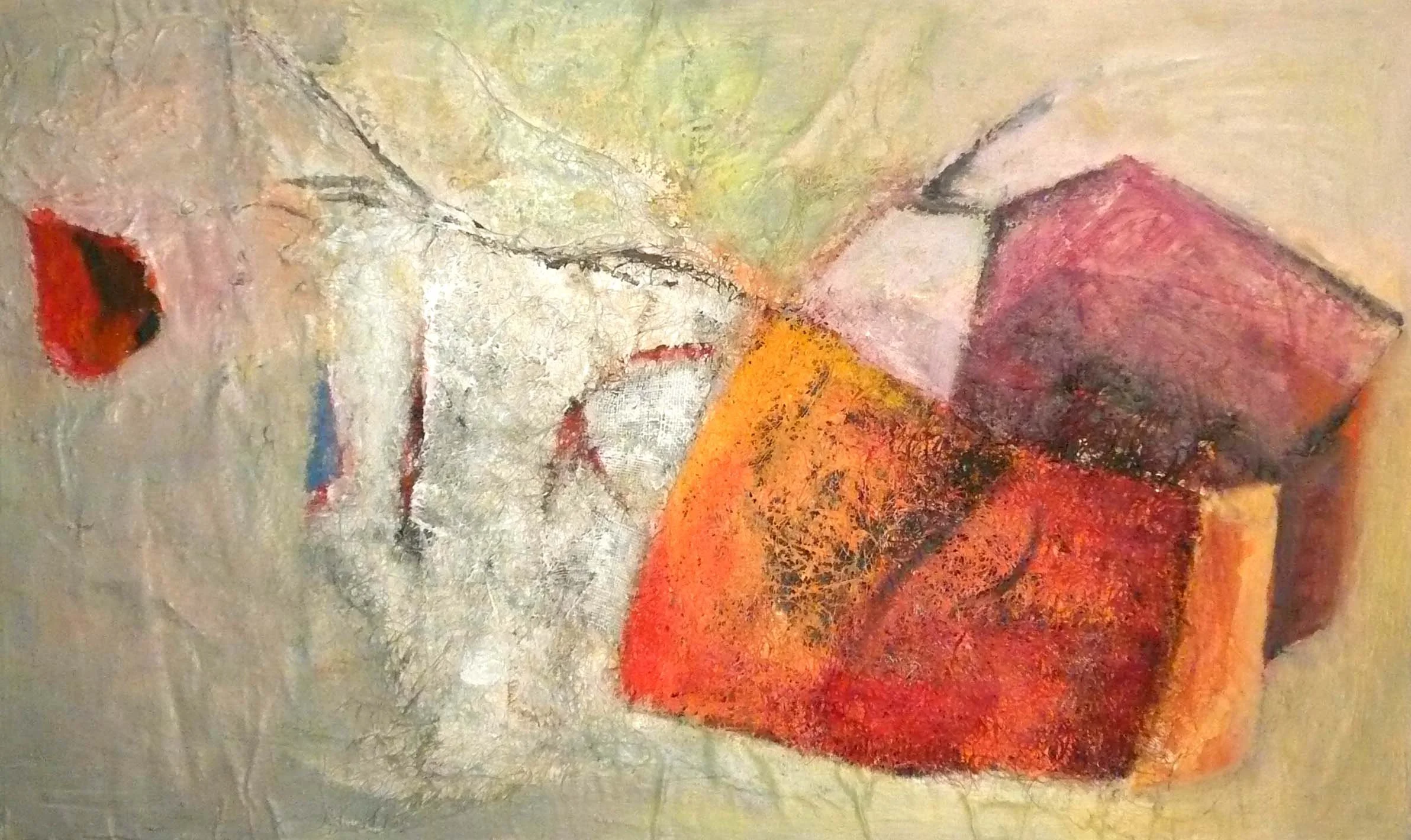 Friederike Thaler, Collage + Acryl auf Leinwand, 100 x 60 cm (Nr.63)