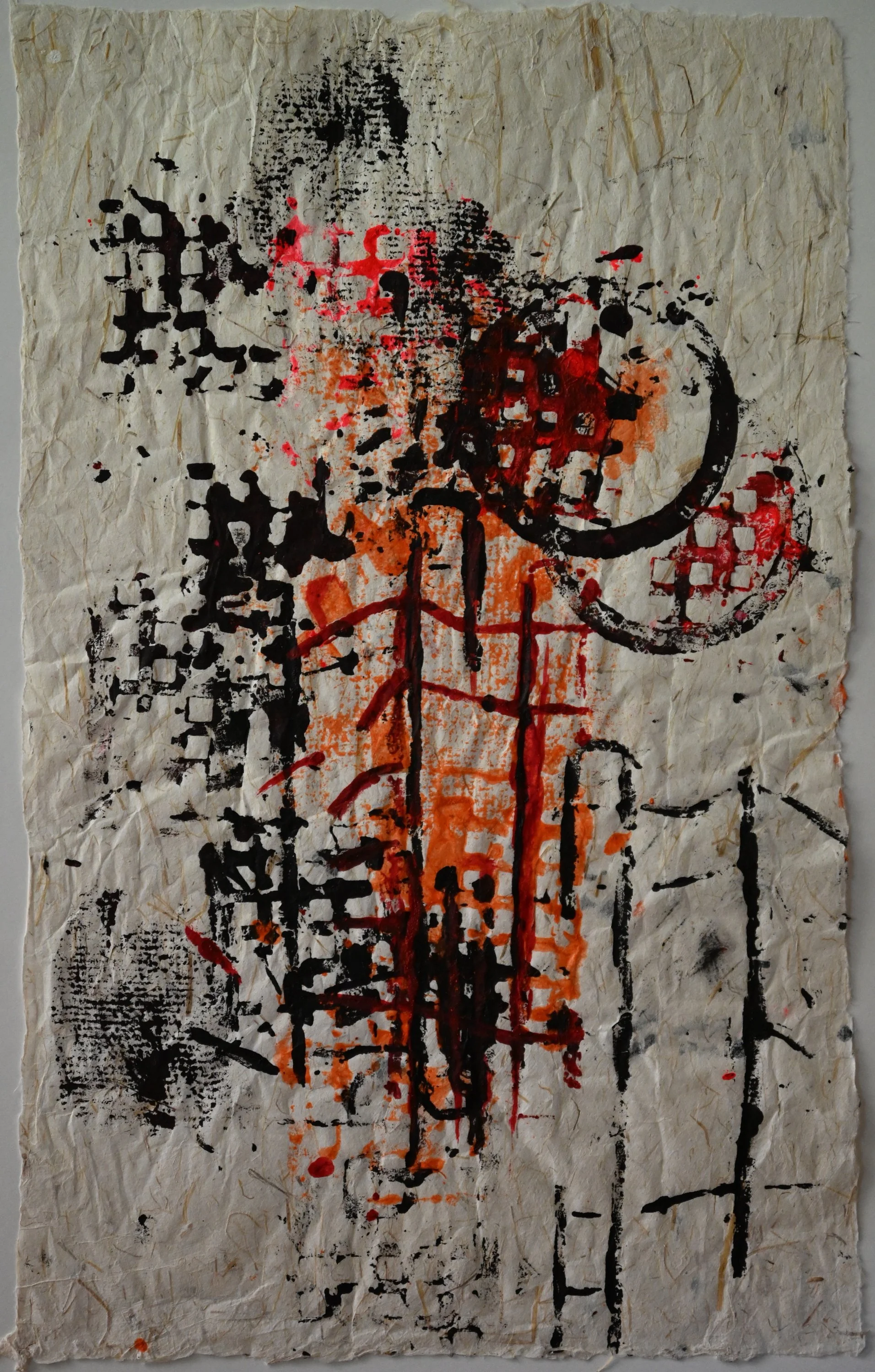 Friederike Thaler, Mischtechnik auf handgeschöpften Papier, 34 x 43,5 cm (Nr.7)