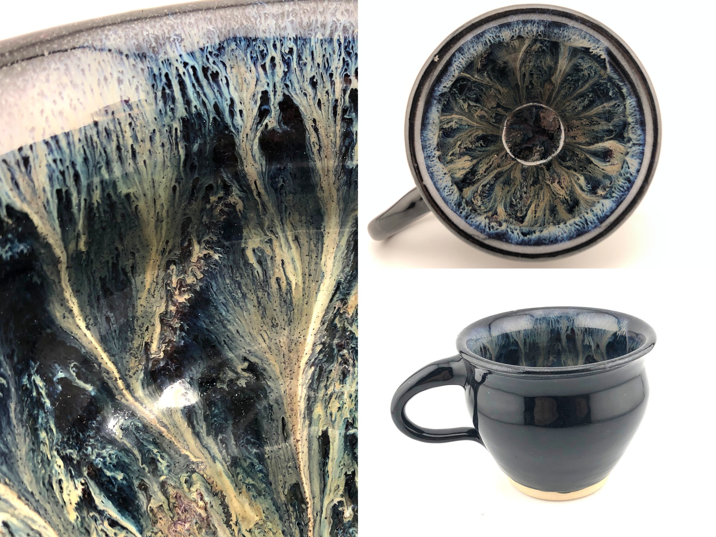 ceramic coffee mug with intricate glaze design