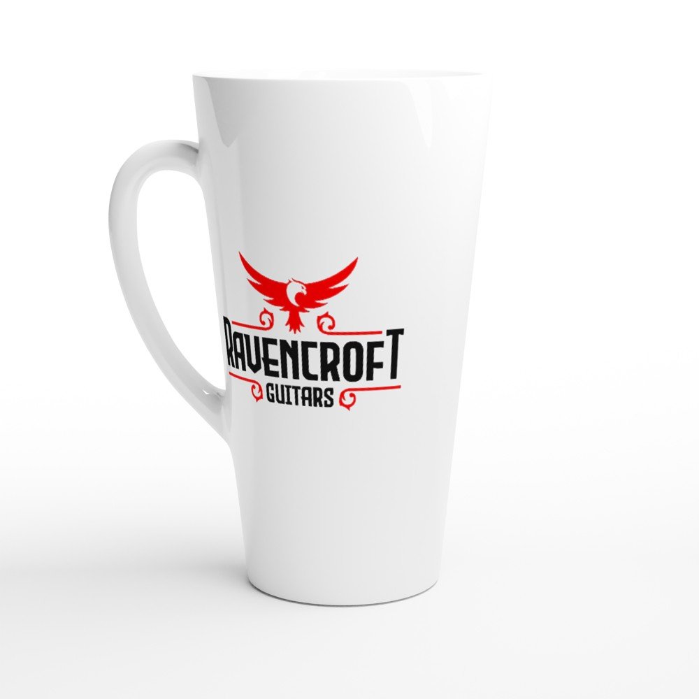 White Latte 17oz Ceramic Mug  Ravencroft Guitars