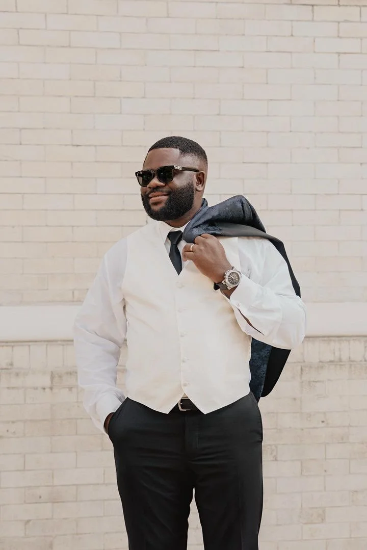 Wedding day grooming for groom with professional barber
