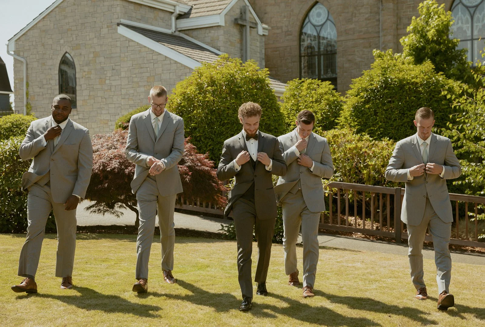 Professional barber providing on-location grooming for events
groom and groomsmen