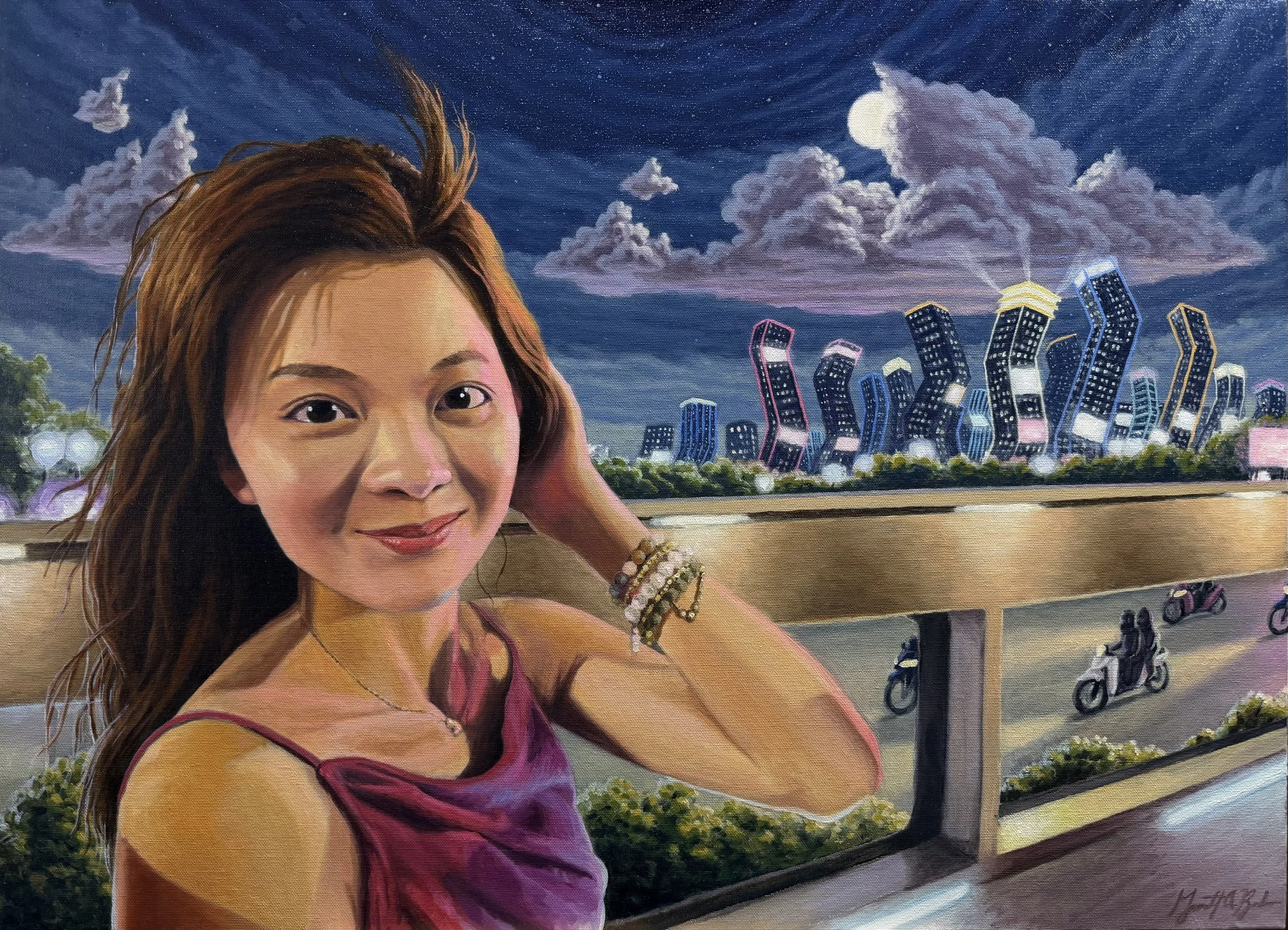 Wife in Saigon, 2026, oil on canvas - 53 x 72.75 x 2 cm