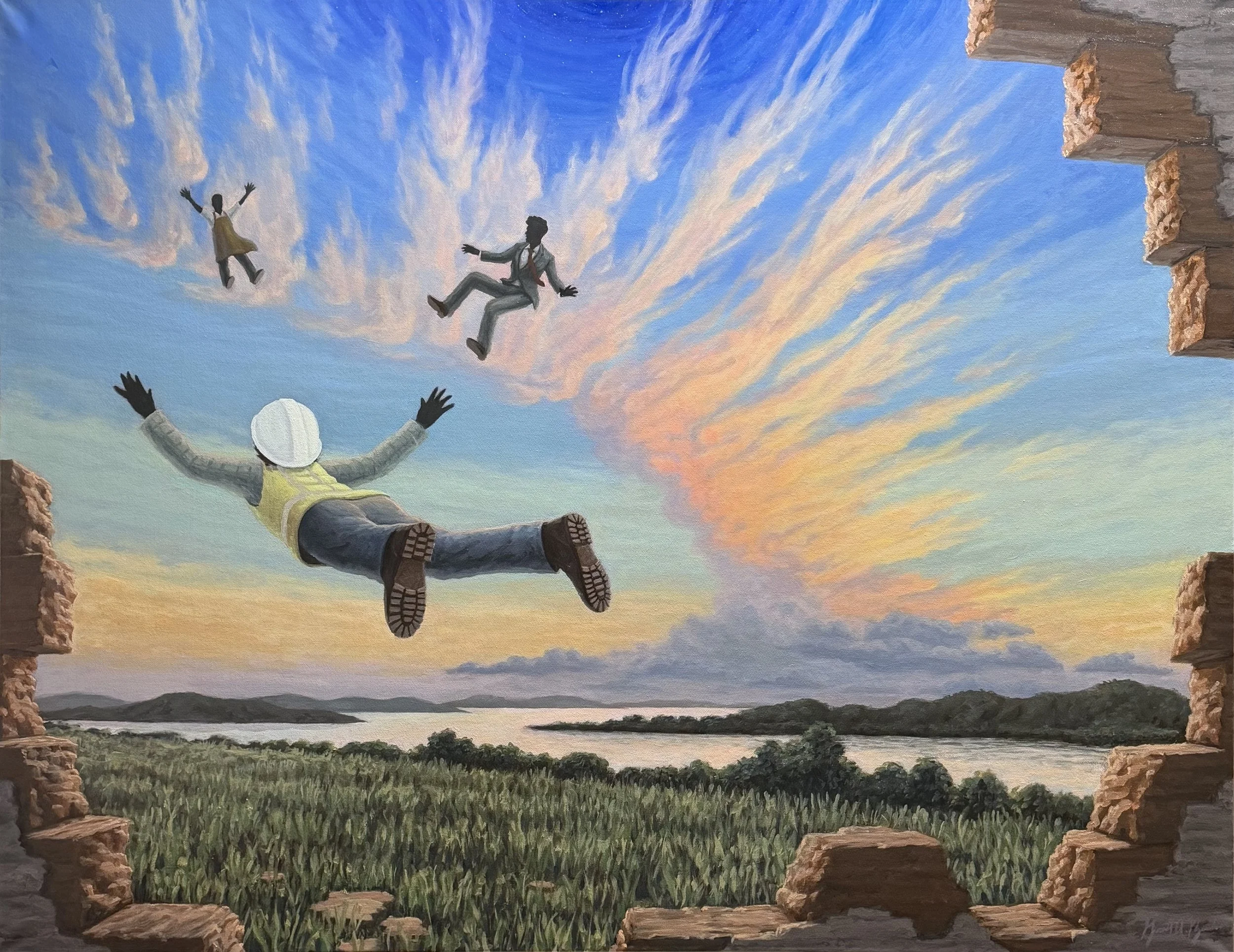 A Leap, 2026, oil on canvas - 91 x 116.75 x 3.5 cm
