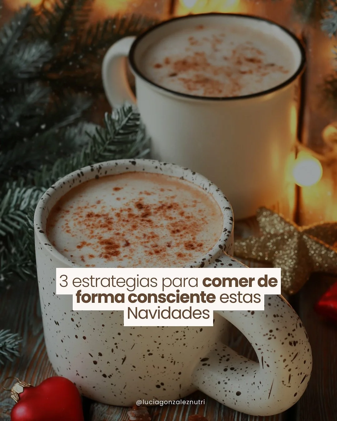Estas 3️⃣ estrategias te pueden ayudar a estar m&aacute;s presente en la mesa estas Navidades 🎄 (y siempre y a comer m&aacute;s consciente. 

La n&uacute;mero 1️⃣ es mi favorita y es una t&eacute;cnica que trabajo mucho con mis pacientes para entend