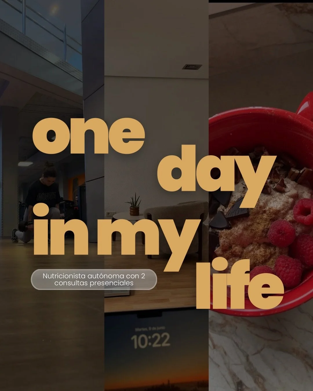 A day in the life of a nutricionista aut&oacute;noma con 2 consultas presenciales, 1 online y mil proyectos en la cabeza 🦦🤪

7:30 Entrenamiento de fuerza
8:45 Desayuno
10:00 Llegar a la consulta de Las Arenas, pasar la aspiradora, programar la b&aa