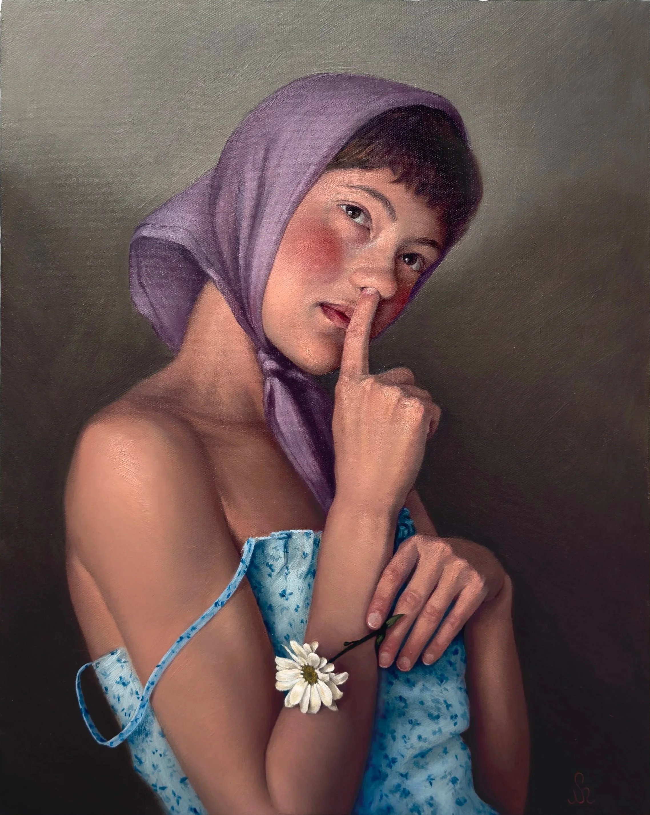 Durochka (Dreaming Girl), 2025. Oil on canvas — 50 x 40 cm