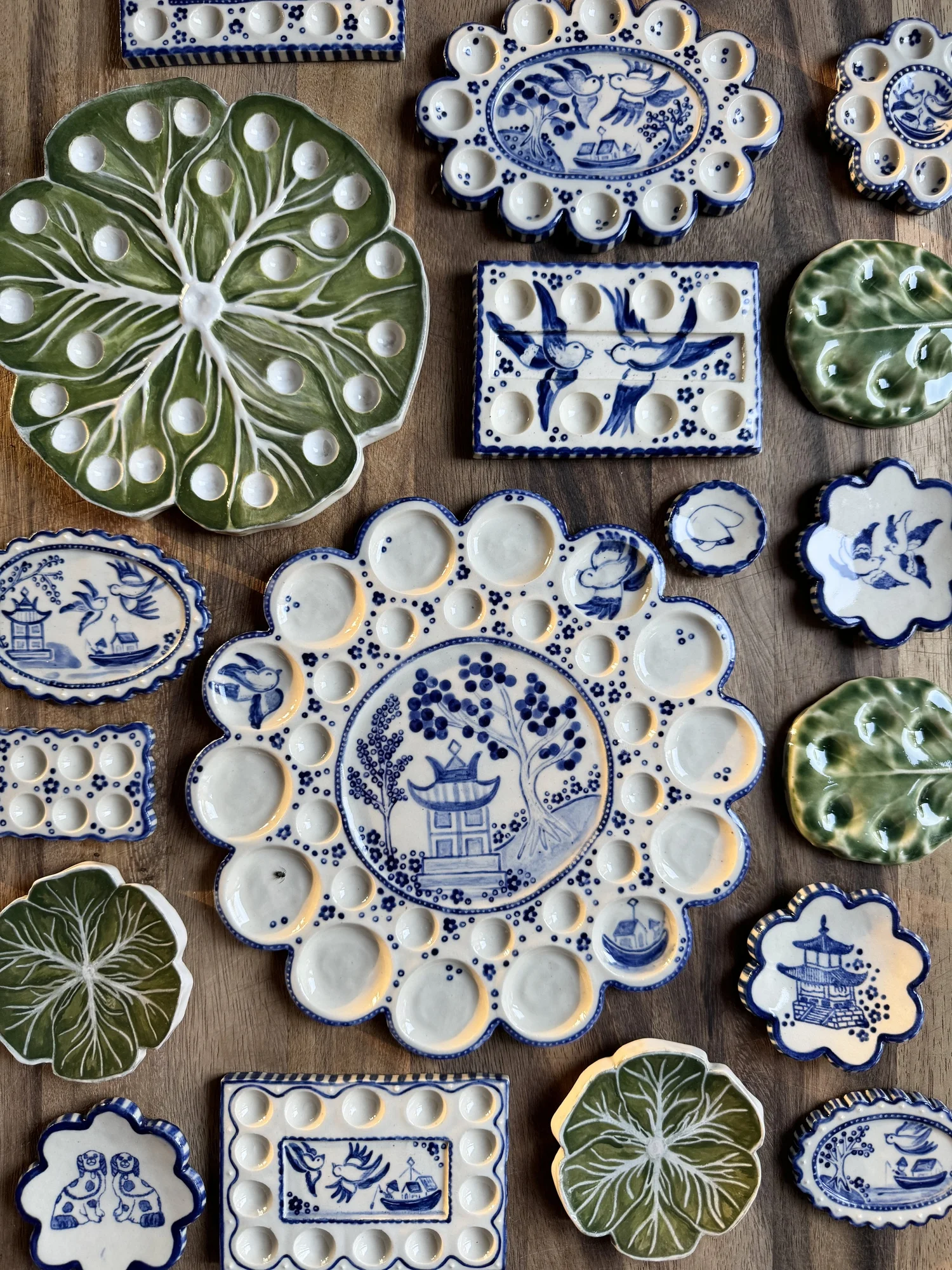 Large Hand painted Cabbage Leaf Palette — Candace Fincher