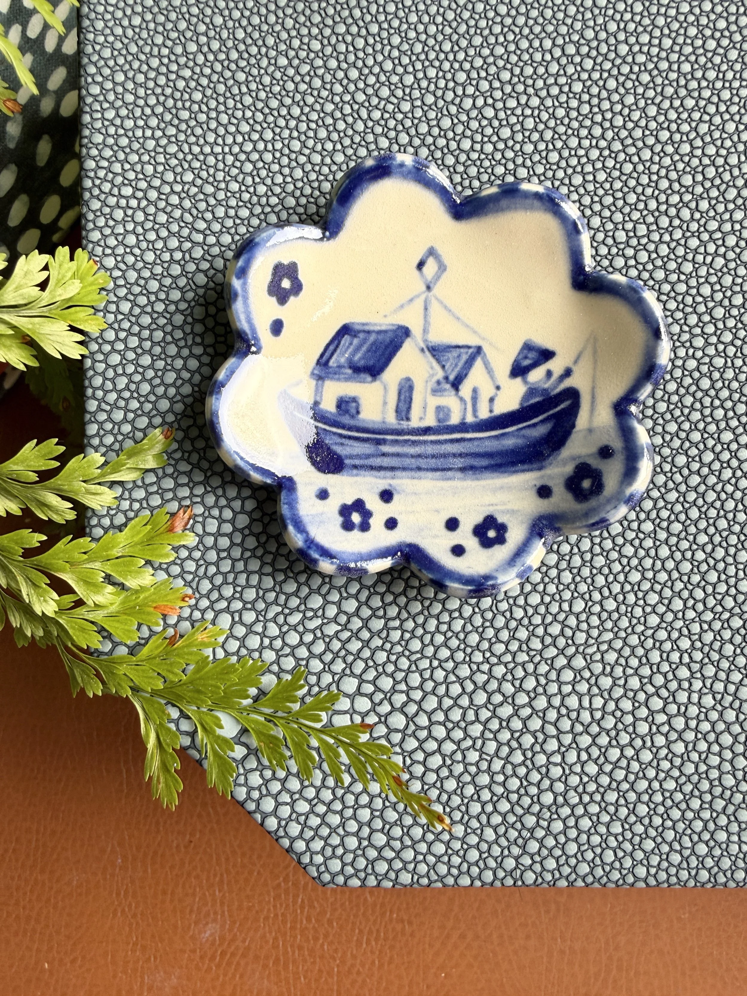 Coming Soon: Blue Willow Boat Brush Rest or Ring Dish