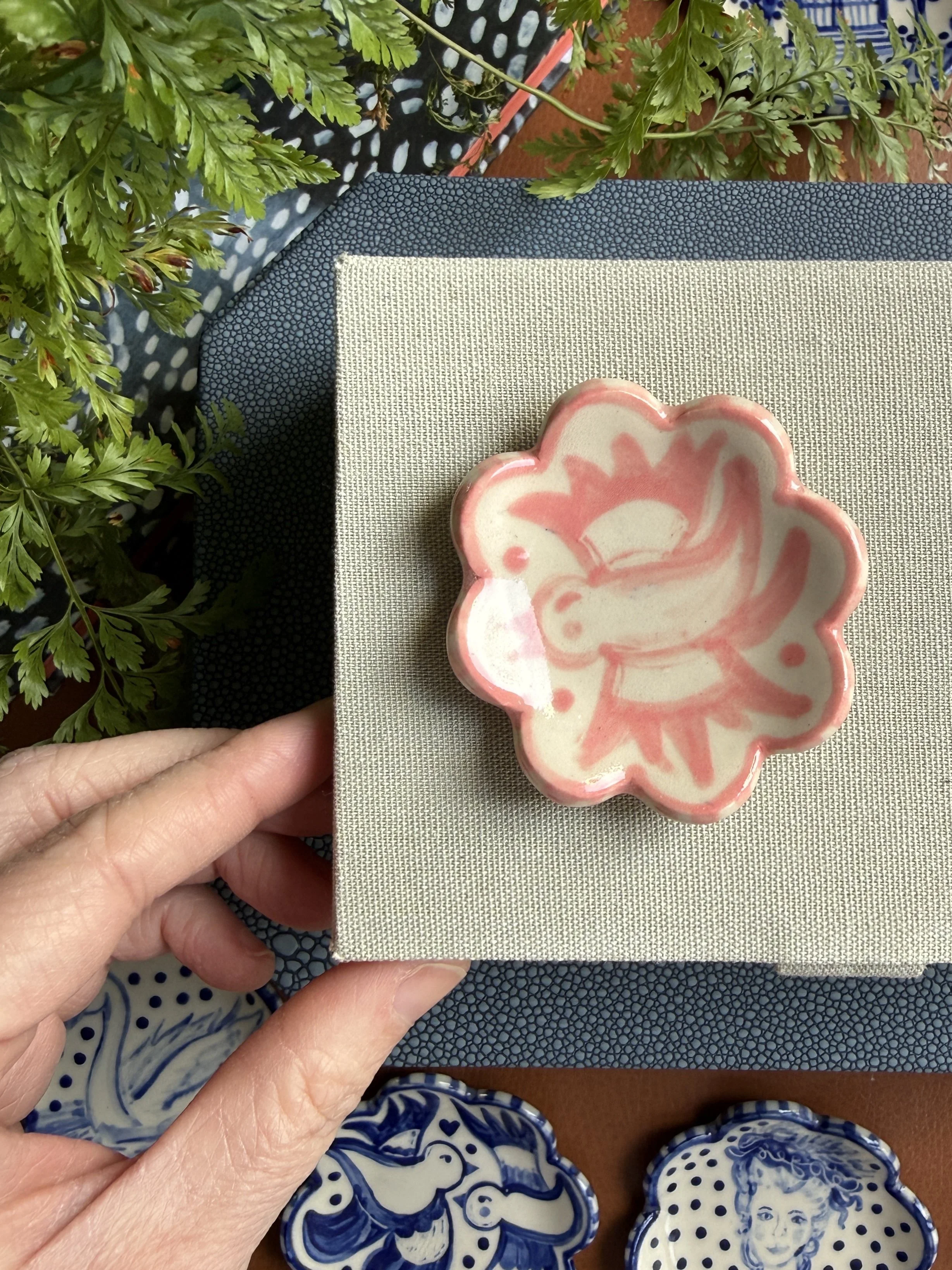 Coming Soon: Pink Willow Bird Brush Rest or Ring Dish
