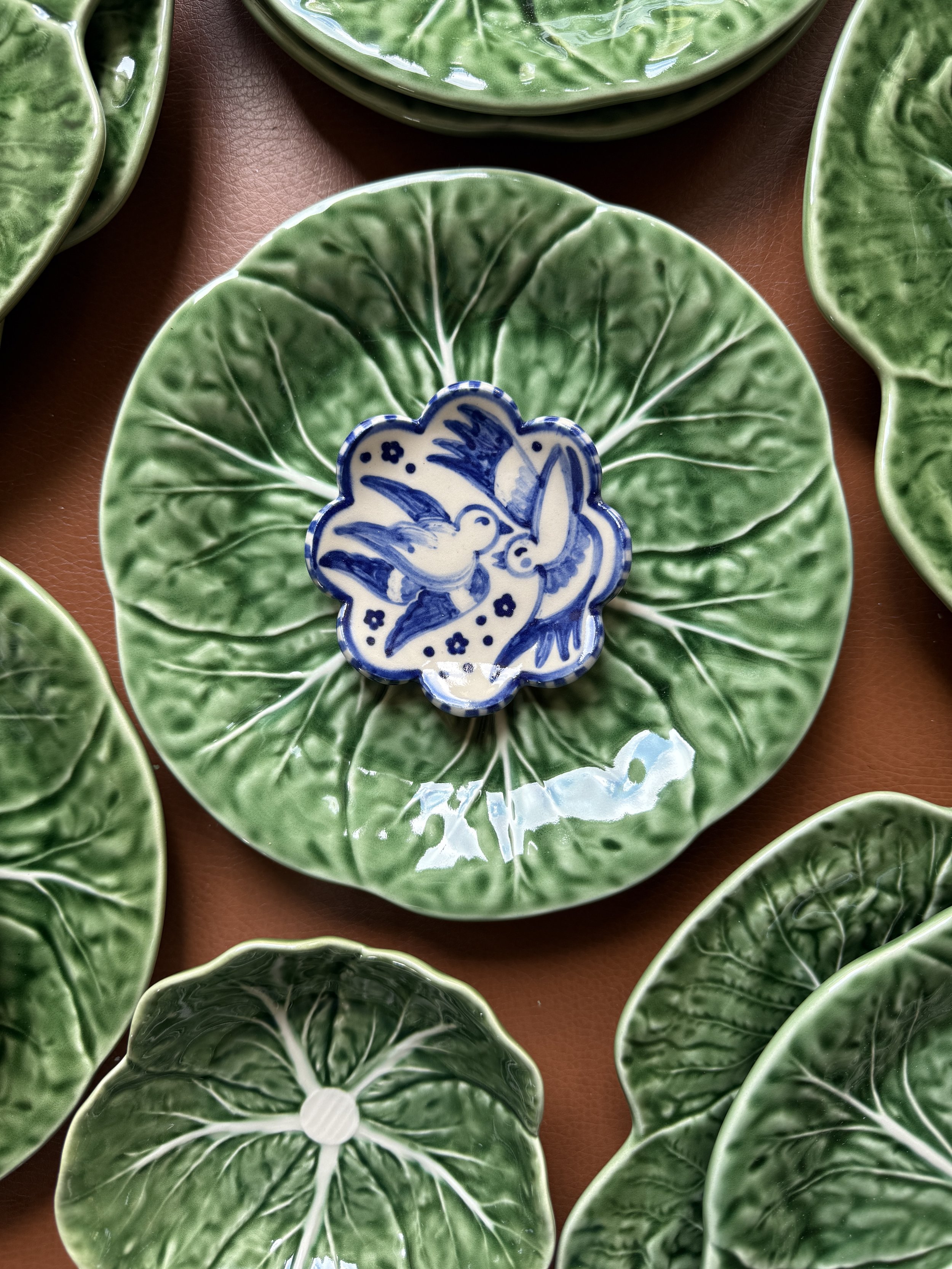 Blue Willow Brush Rest or Ring Dish