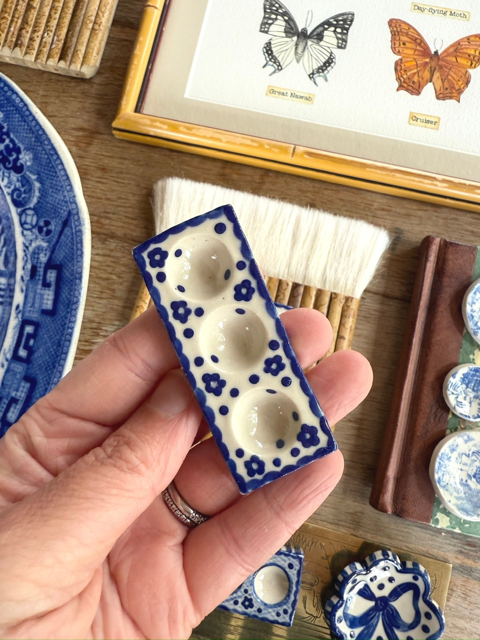 3 Well Blue Willow Palette