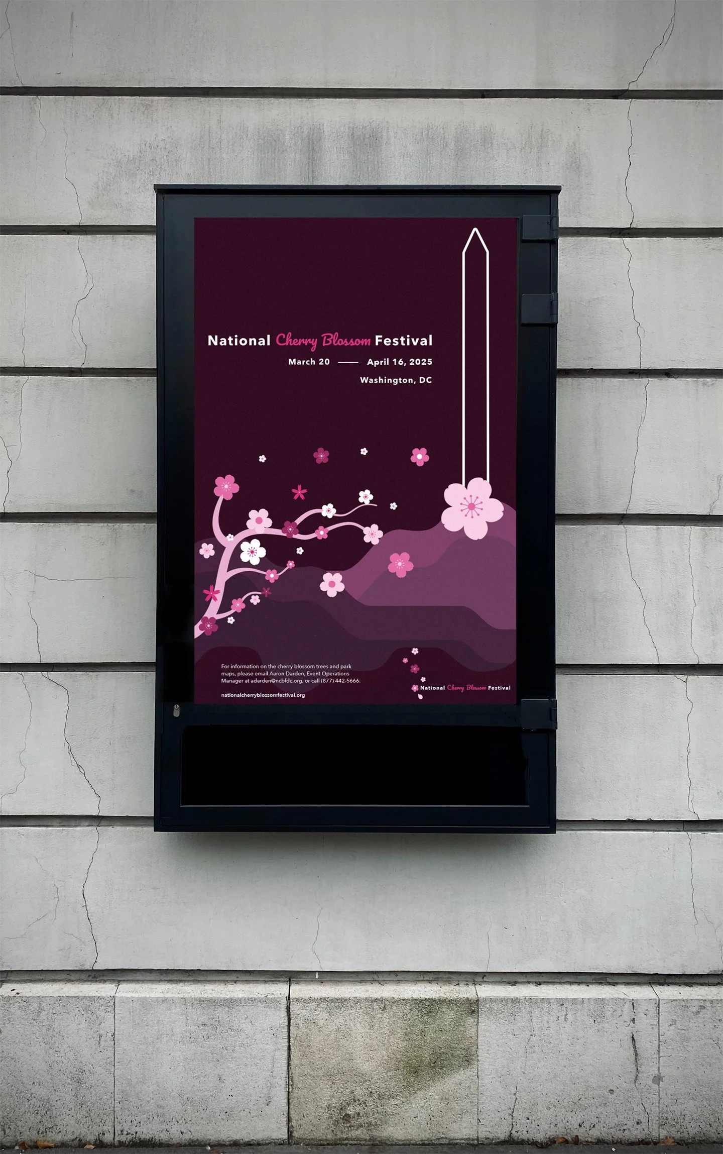 Digital mockup of the poster in public advertisement.
