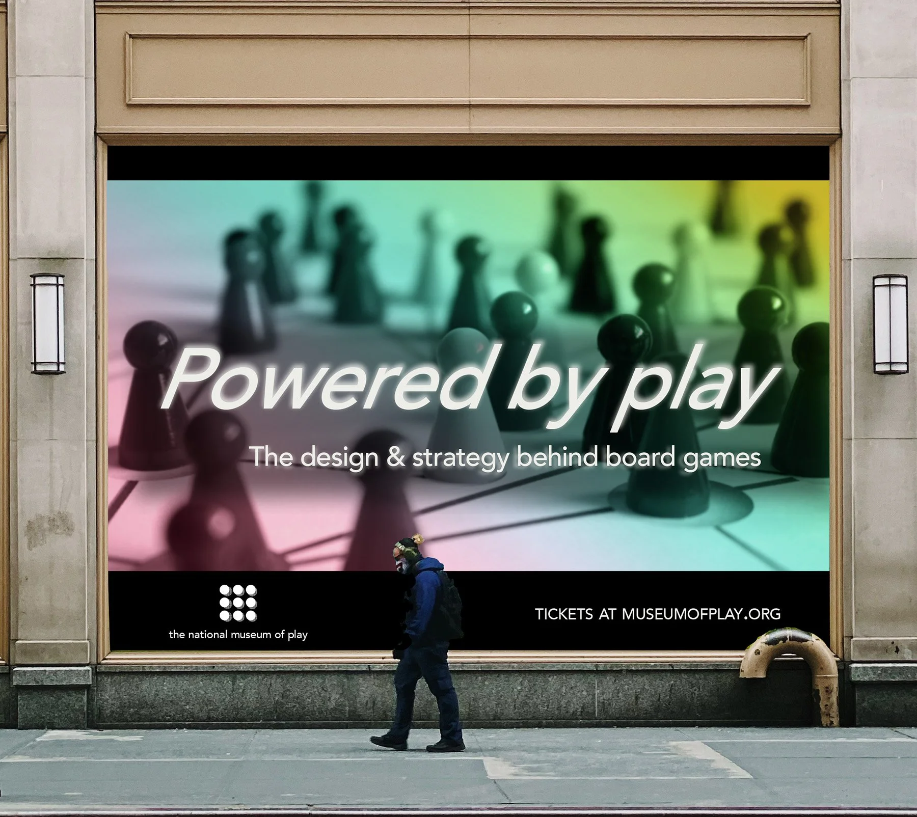 Digital mockup of the poster in public advertisement