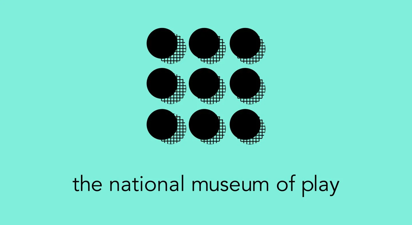 Final logo and branding for the National Museum Of Play on a mint background.