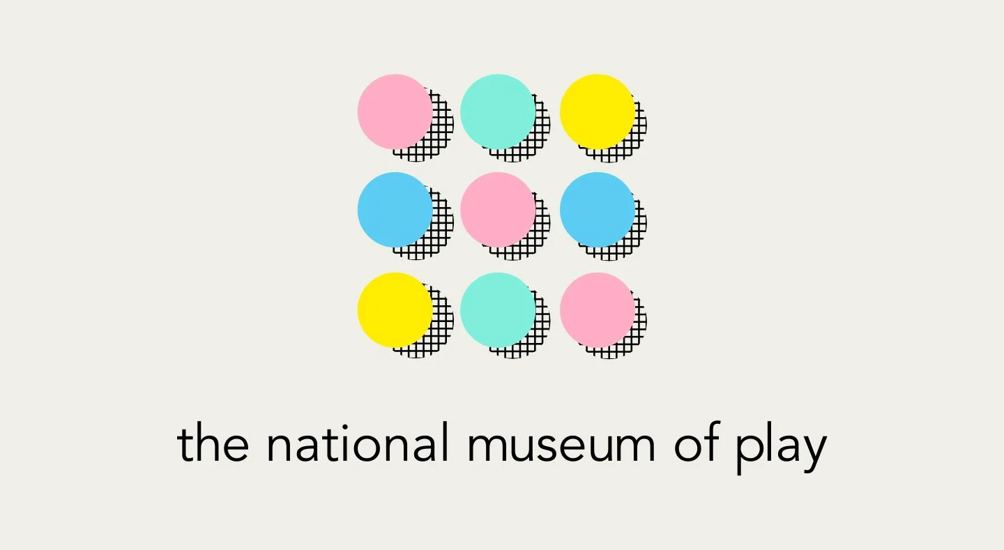 Final logo for The National Museum of Play; a circular design on a light background