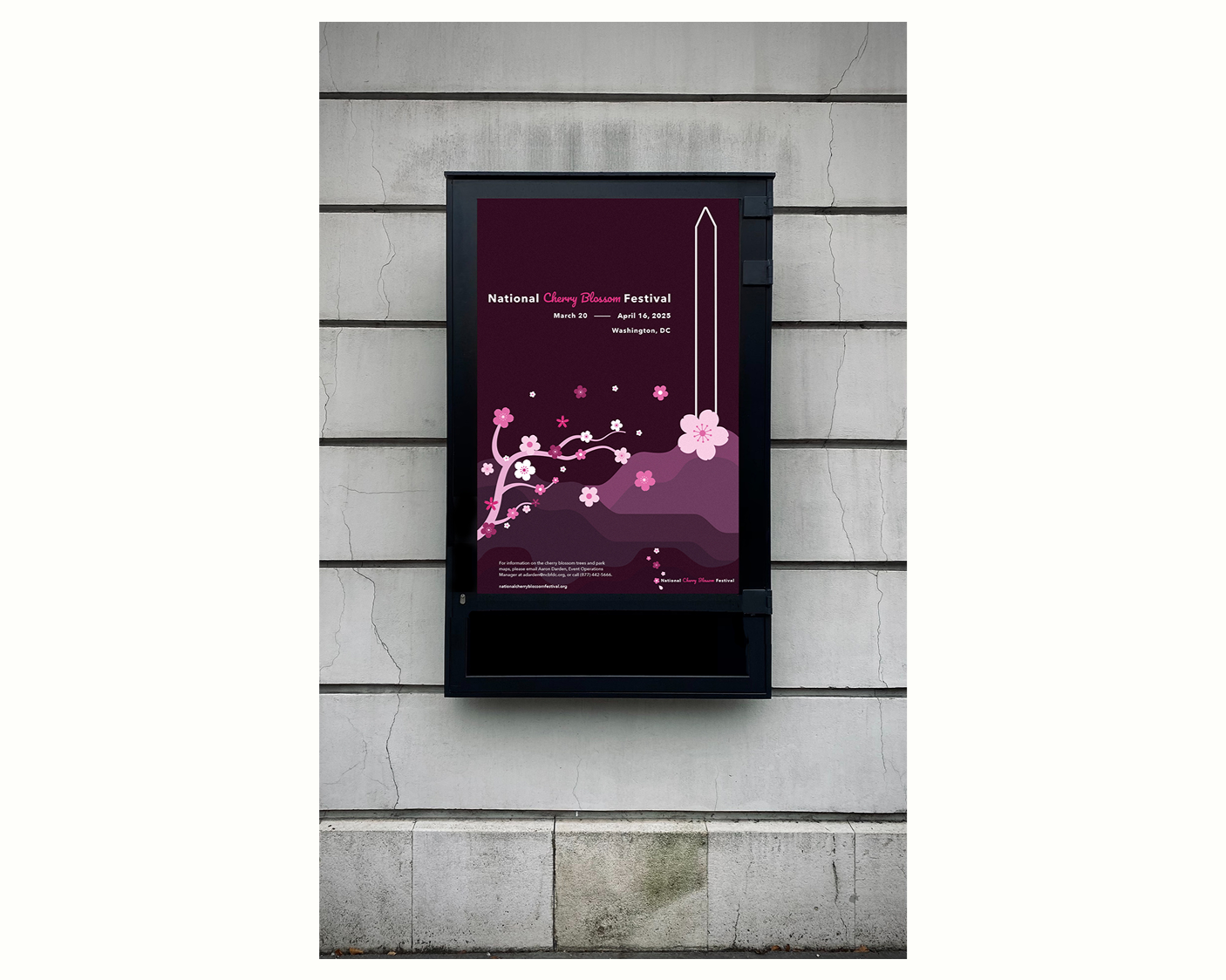 Digital mockup of the poster in public advertisement