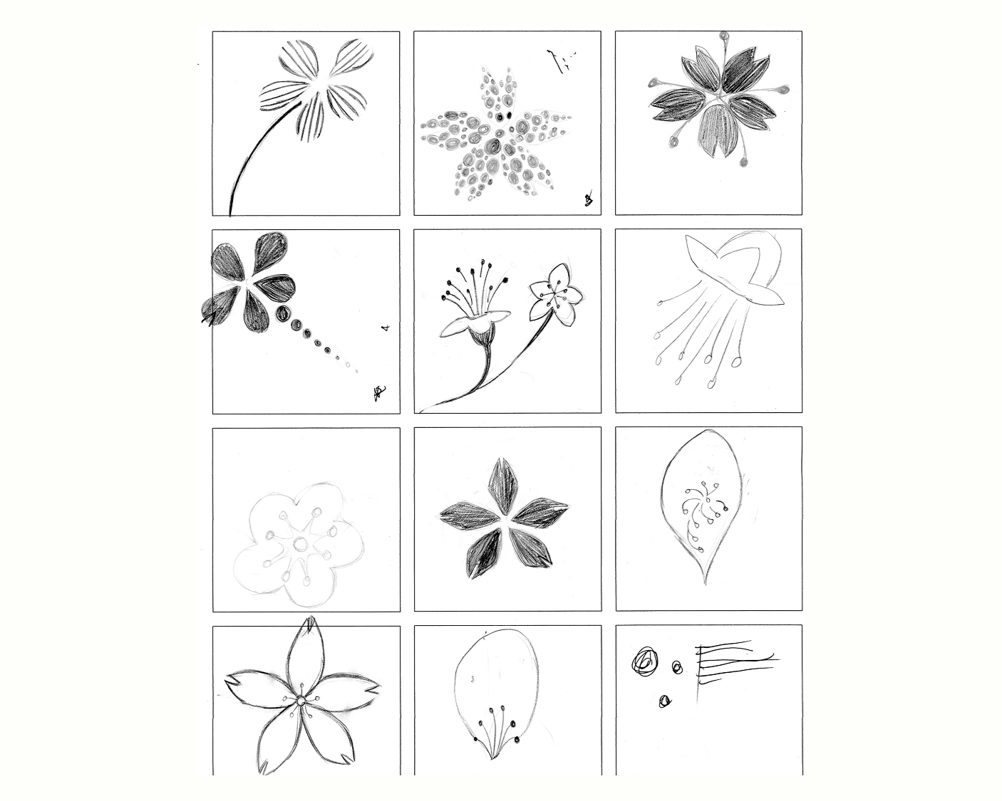 Rough sketch of Cherry Blossoms and fireworks