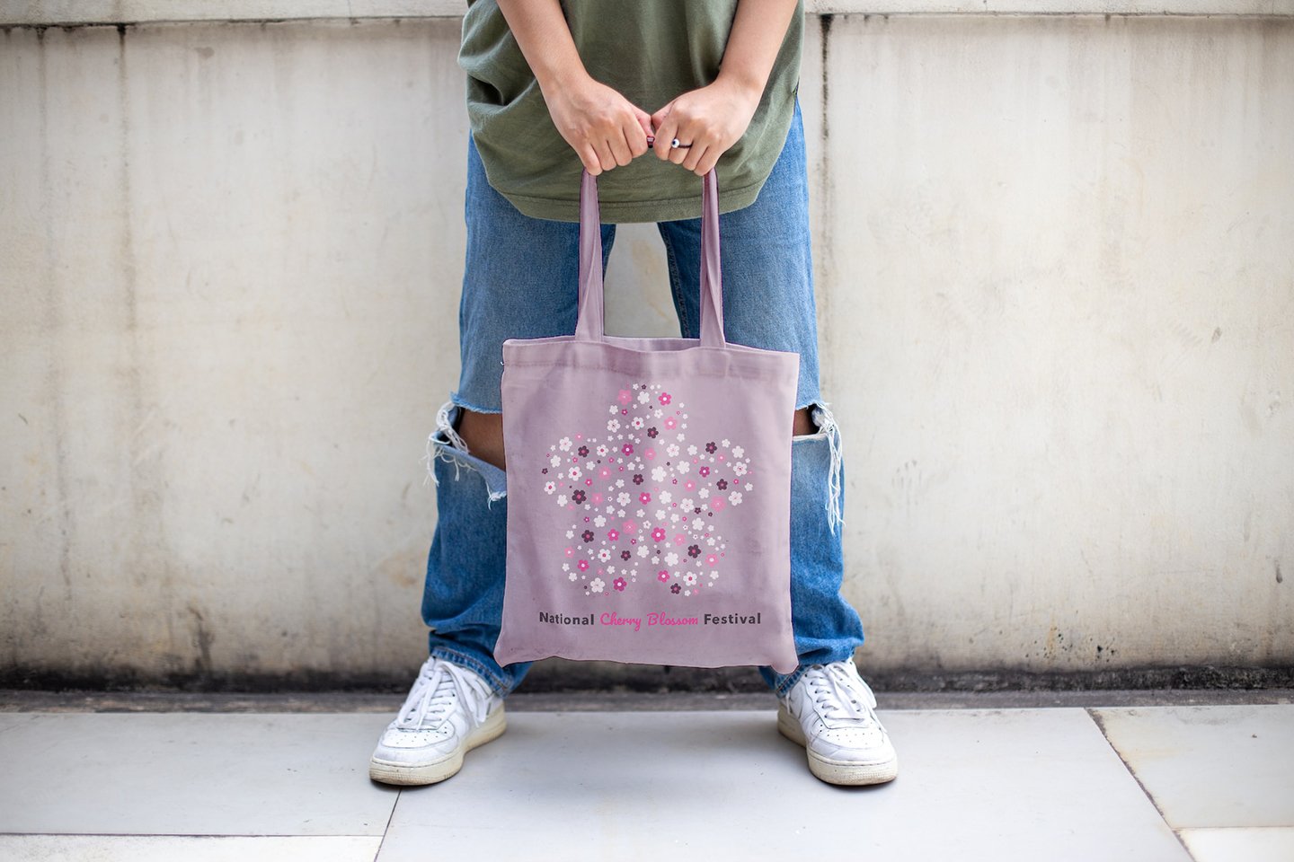 National Cherry Blossom Festival pink tote bag