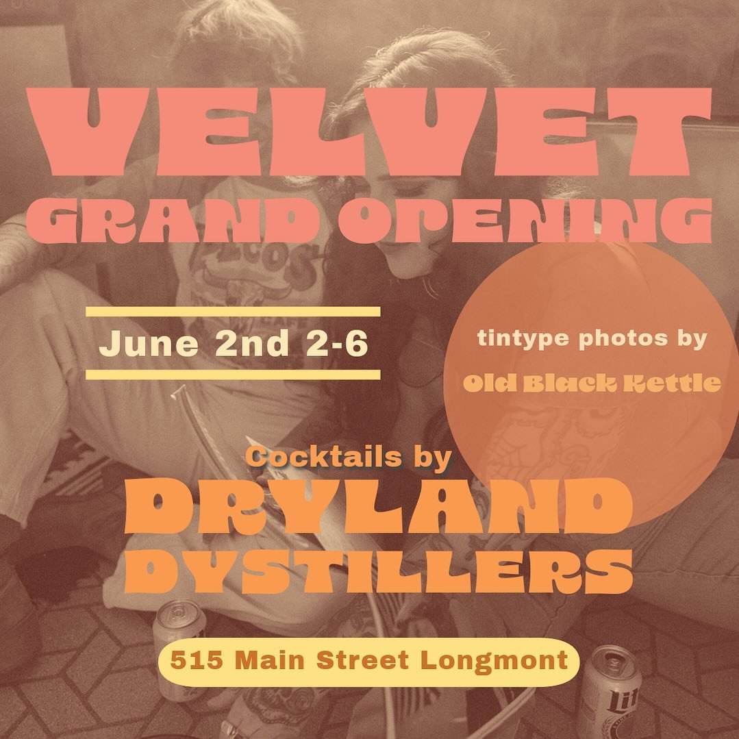🪩!!We are having a party!! 🪩 

Come by the salon Sunday June 2nd from 2-6 to say hi, see the space, have delicious cocktails/mocktails by @drylanddistillers and have your tintype photo taken by @oldblackkettle 
We have worked so hard to make this l