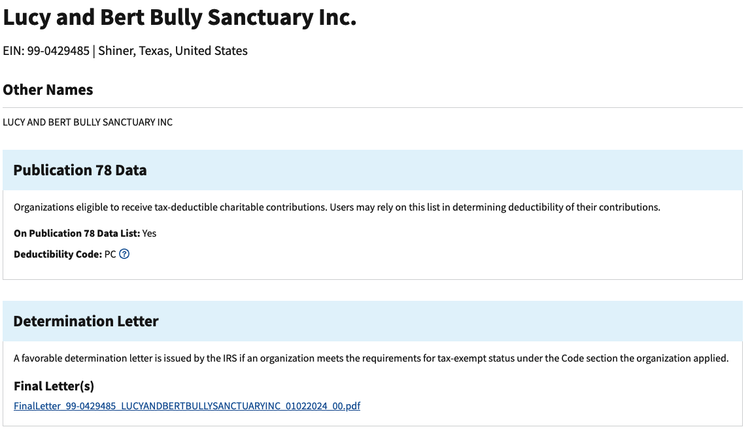 IRS Charity Verification