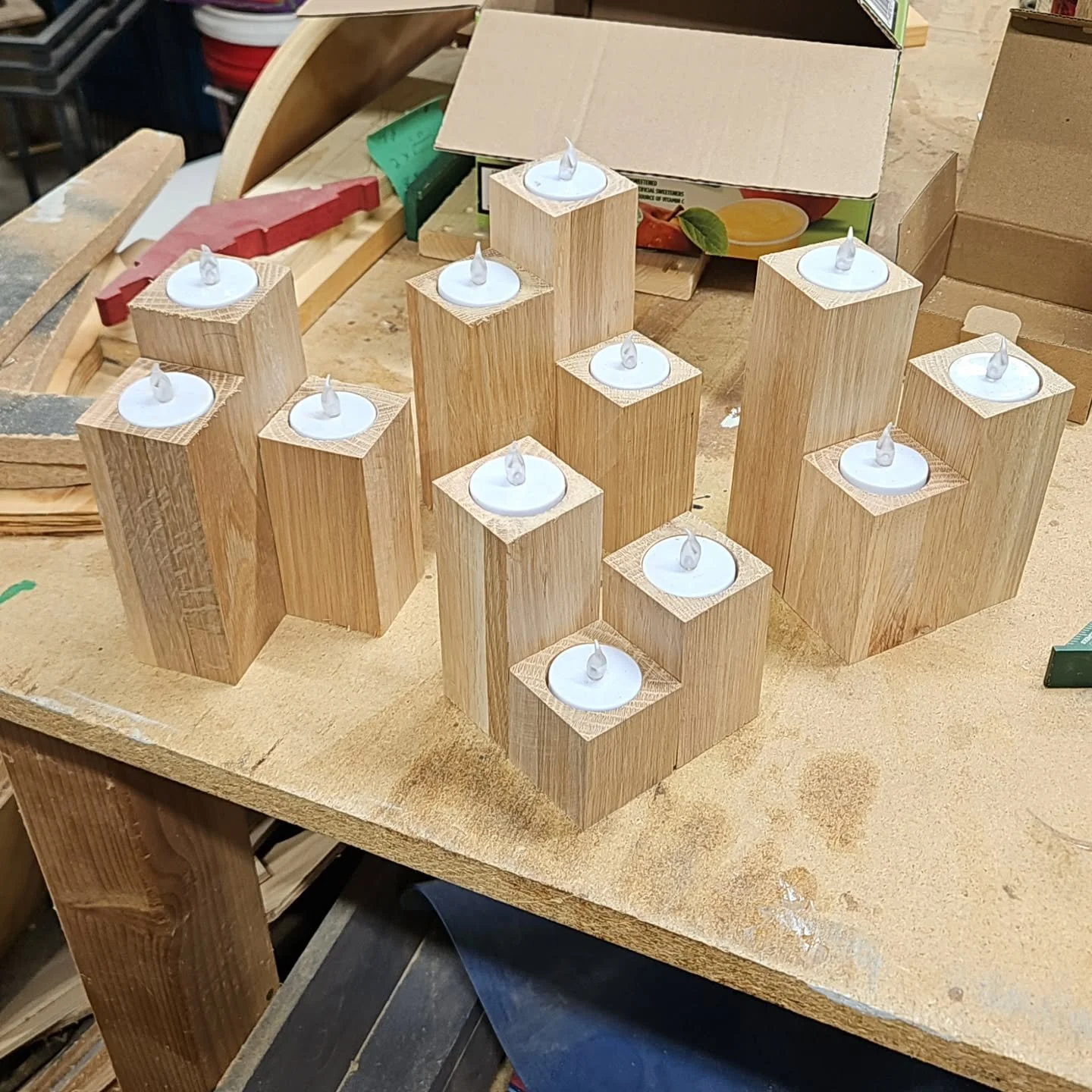 I think this is where I've landed. Candle trios.

Now to get them finished up!

*These will be available for sale once completed*

#woodworking #candles #wooddecor #oak #thanksforalltheinput