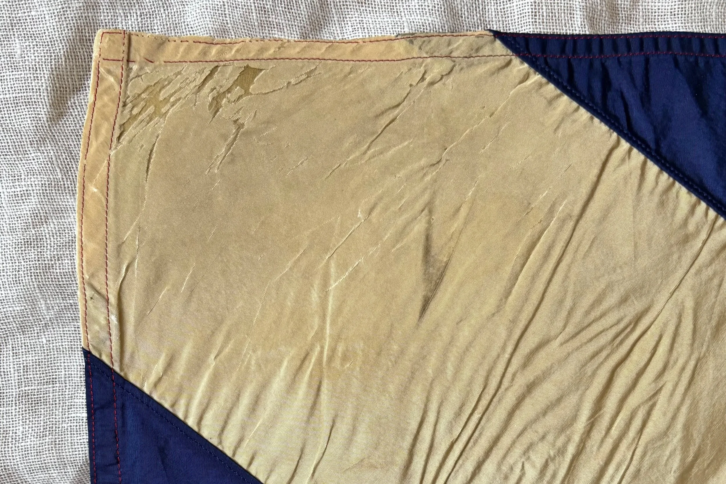 Torn corner after support and camouflage treatment