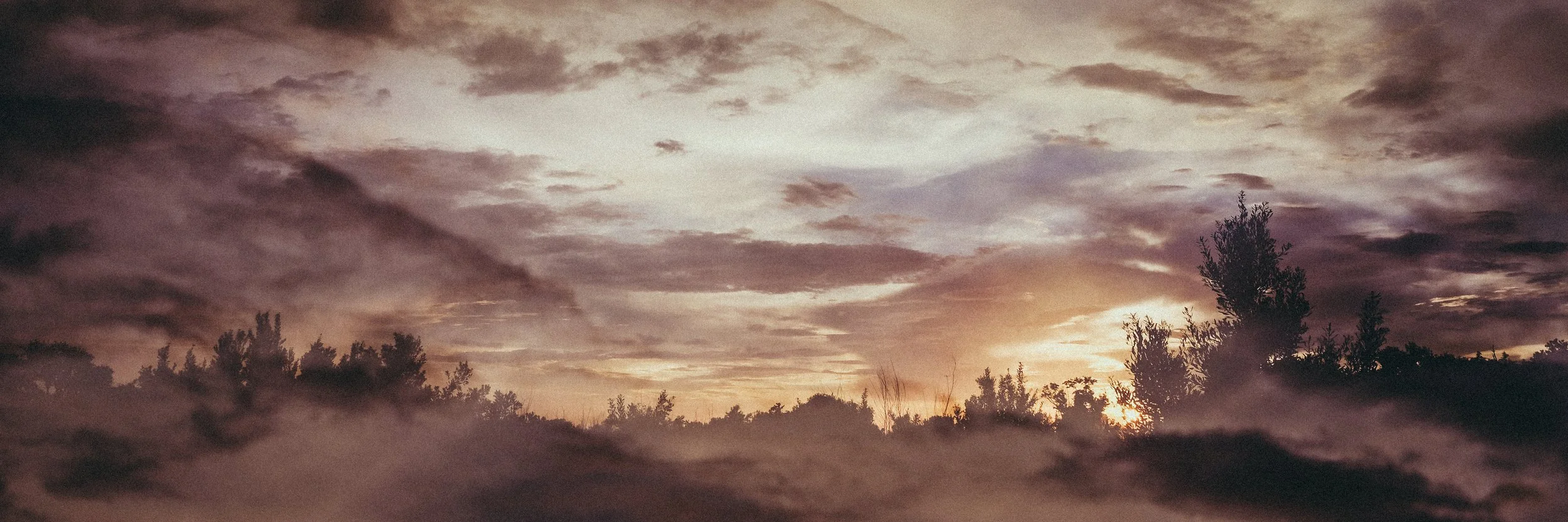 Cloudscape—in-camera double exposure in Darien, GA (panoramic size 12" x 36" or 20" x 30")