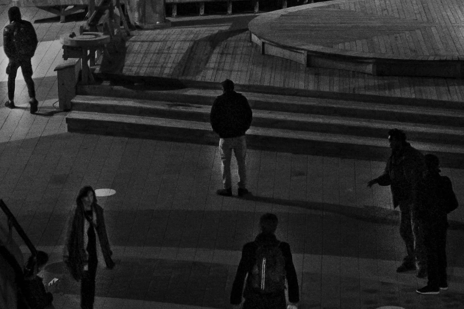 Night scene at  Riponne, Lausanne, 2025