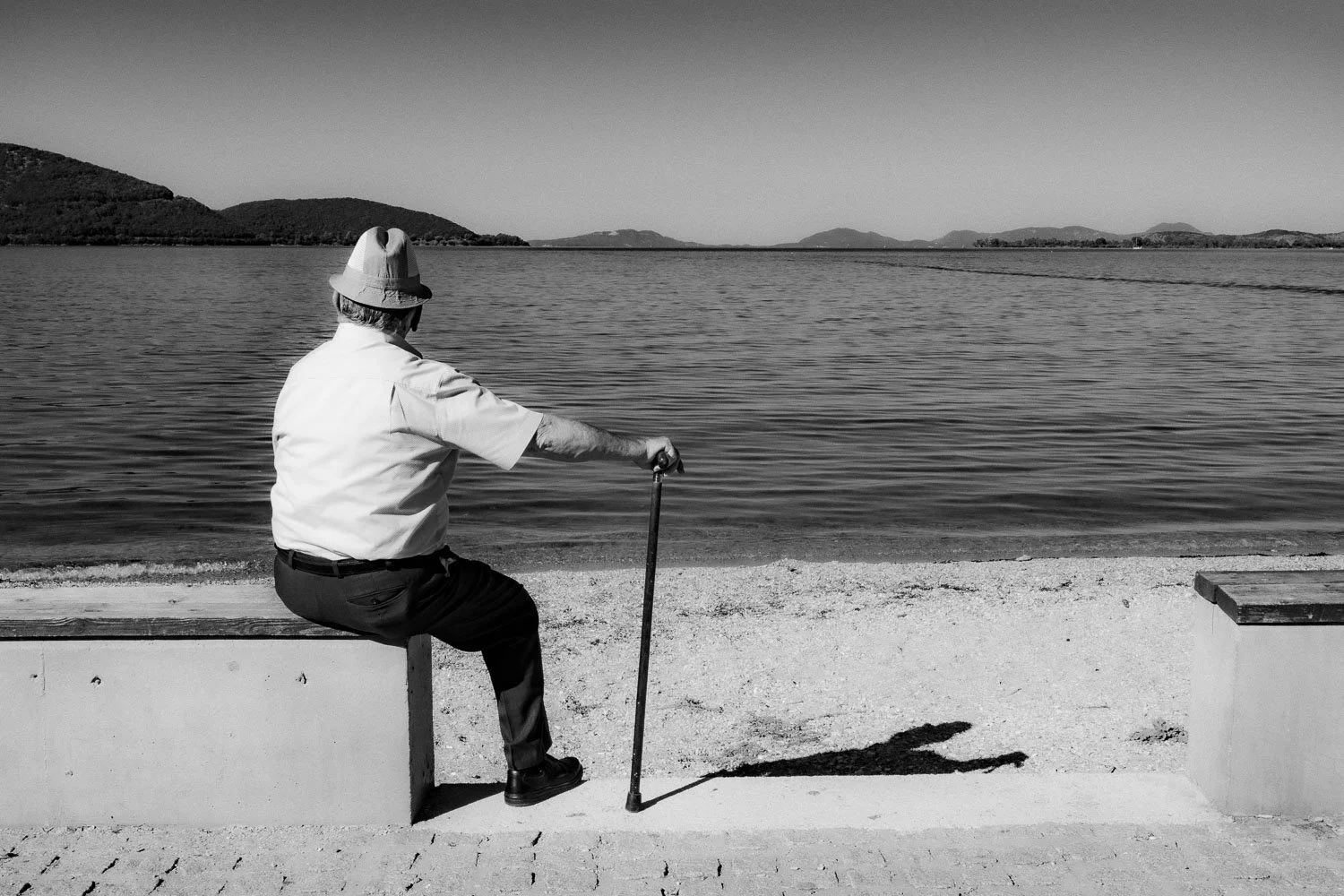 Old man looking at the sea, Igoumenitsa, 2025