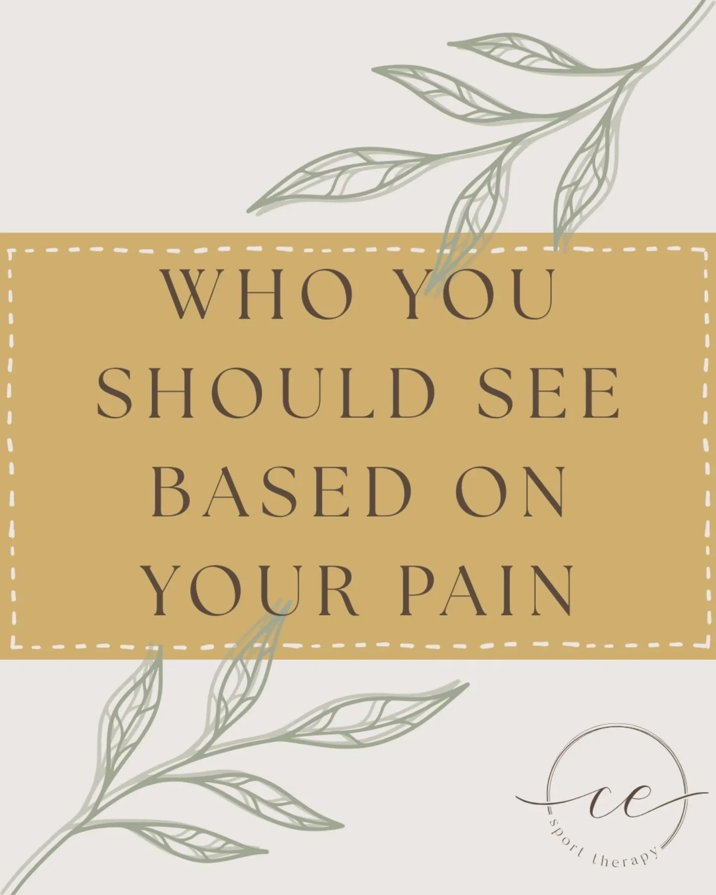 🌿Your go-to guide for knowing who will be best suited for your injury or pain!🌿

#athletictherapy #chronicpain #injurytreatment #concussionrecovery #neckpain