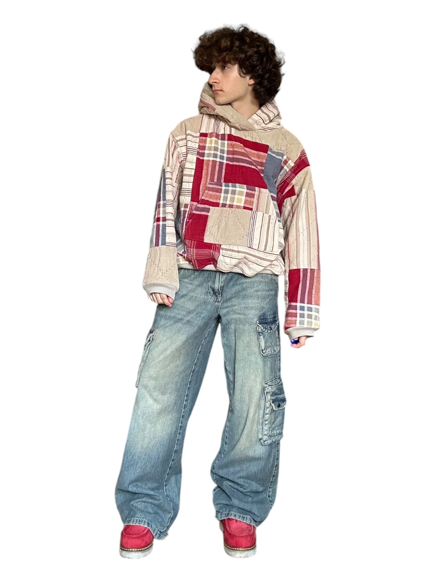 baggy plaid barn quilt hoodie — Alixander Pauldine