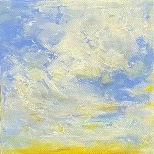 Cloud Sky 2
Oil on Canvas 
2016
Size in inches: 6 x 6"
Size in cm: 15.24 x 15.24 cm

