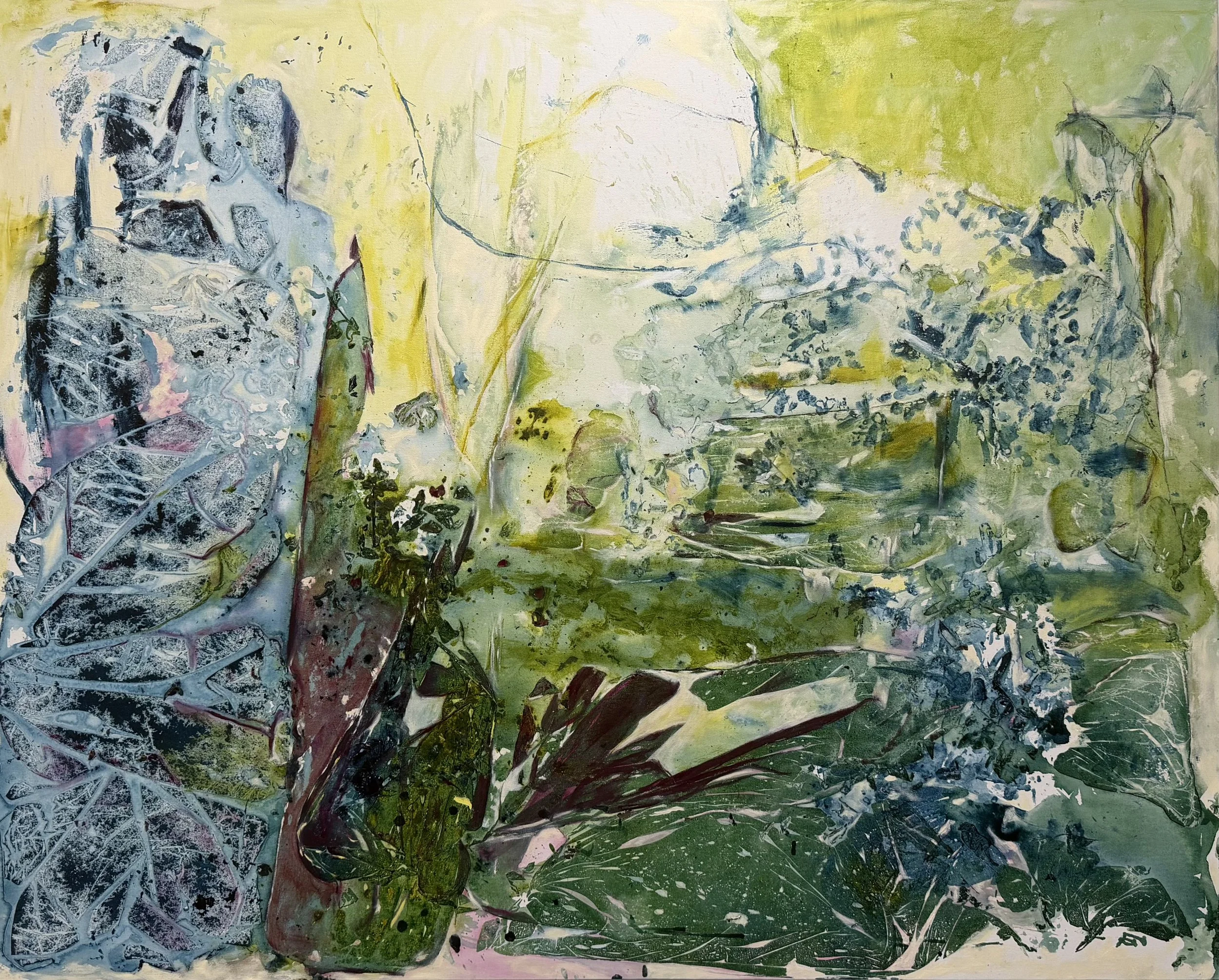 Compline
July 2026
Compline, atmospheric blue-grey and green abstract painting, oil glazing over acrylic on canvas, 48 x 60 inches, by RM Cimini
Acrylic and Oil on Canvas
48 x 60"