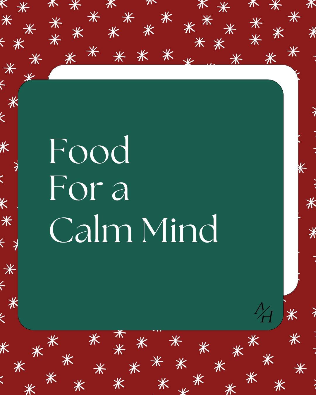 Your gut and brain are holiday besties! 🧠💚

Try adding calming foods to your routine&mdash;like salmon, leafy greens, magnesium-rich seeds, and soothing herbal teas. 🌿

These simple choices can help support a steadier mood and a little more ease i