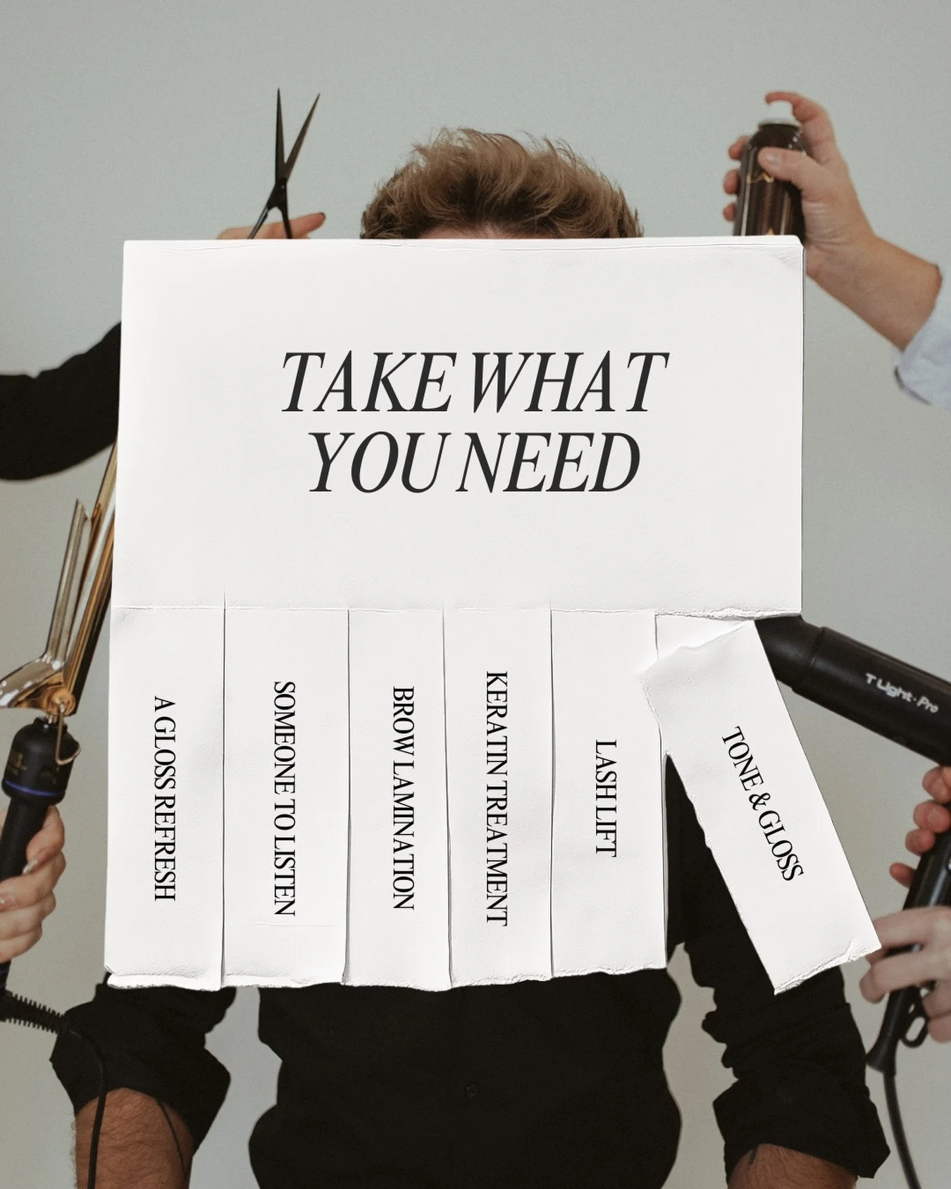 Take what you need ✂️✨

A refresh, a lash lift, a little extra glow - consider this your sign to book.