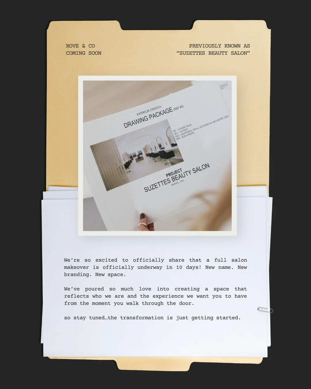 SECRETS OUT 🗝️📁🔨

✨ A fresh look is coming&hellip;but the heart behind the business stays the same. ✨

We&rsquo;re so excited to officially share that a full salon makeover is officially underway in 10 days! New name. New branding. New space. 👀

